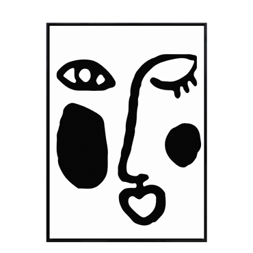 Liberta - Maison ART FACE 1 Πίνακας Καμβάς με Λευκό/Μαύρο Ξύλο και Κορνίζα Μαύρη 53x73x3.5cm 021091