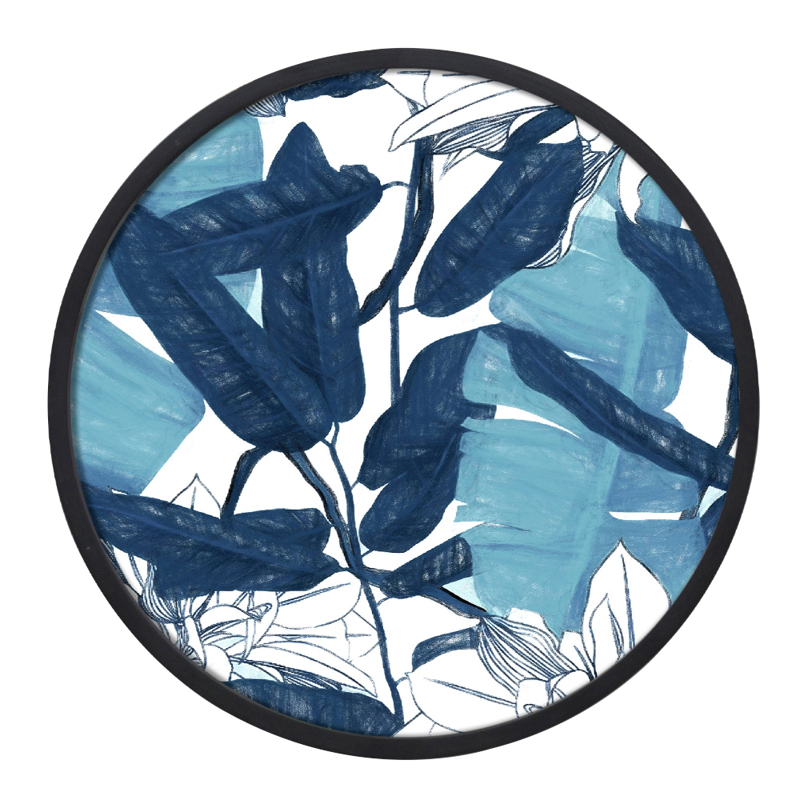 agiovlasitishome Διακοσμητικά τοίχου - ΣΗΜΑΝΤΙΚΟ: Σε περίπτωση διαφοράς τιμής από το κατάστημα ισχύει παντα και μόνο η τιμή του καταστήματος Liberta - Maison BLU ROUND 1 Πίνακας Καμβάς με Μπλε/Λευ