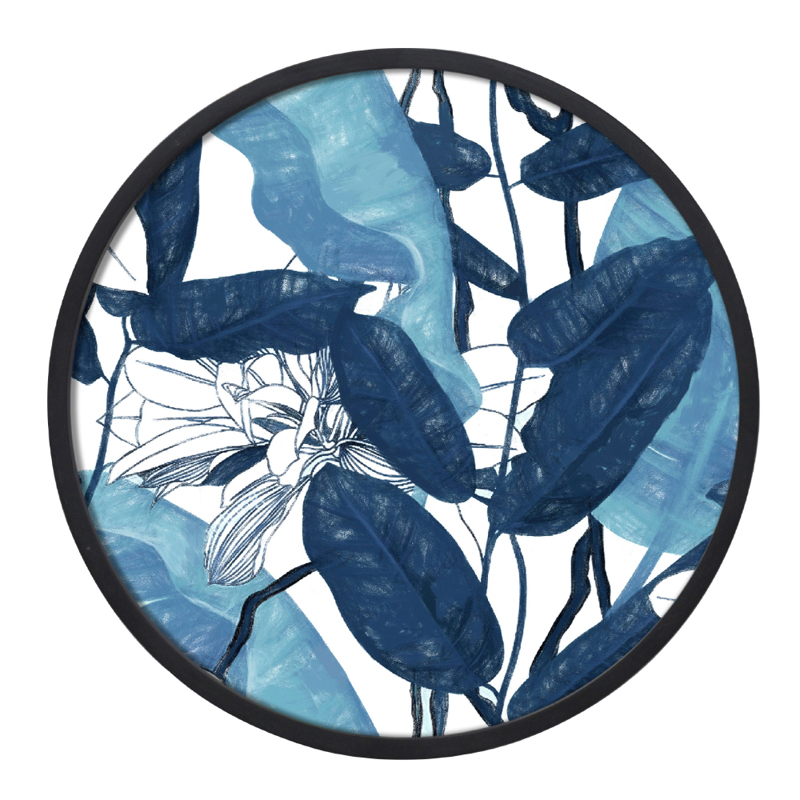 agiovlasitishome Διακοσμητικά τοίχου - ΣΗΜΑΝΤΙΚΟ: Σε περίπτωση διαφοράς τιμής από το κατάστημα ισχύει παντα και μόνο η τιμή του καταστήματος Liberta - Maison BLU ROUND 2 Πίνακας Καμβάς με Μπλε/Λευ