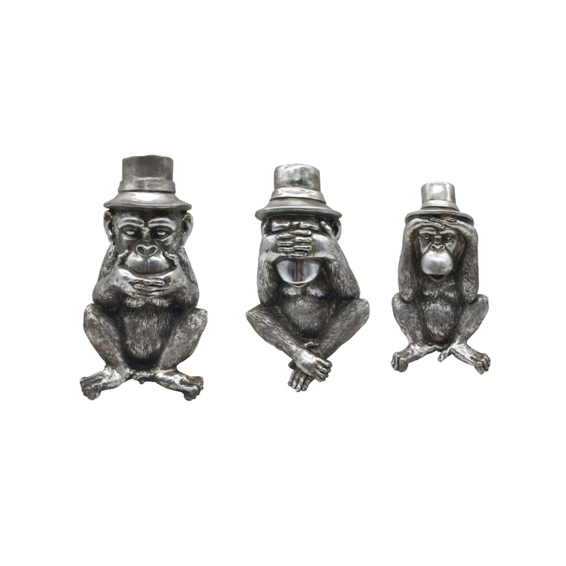Διακοσμητικά Επιτραπέζια agiovlasitishome - ΣΗΜΑΝΤΙΚΟ: Σε περίπτωση διαφοράς τιμής από το κατάστημα ισχύει παντα και μόνο η τιμή του καταστήματος Liberta - Maison MONKIES Σετ των 3 Διακοσμητικές Μαϊμού