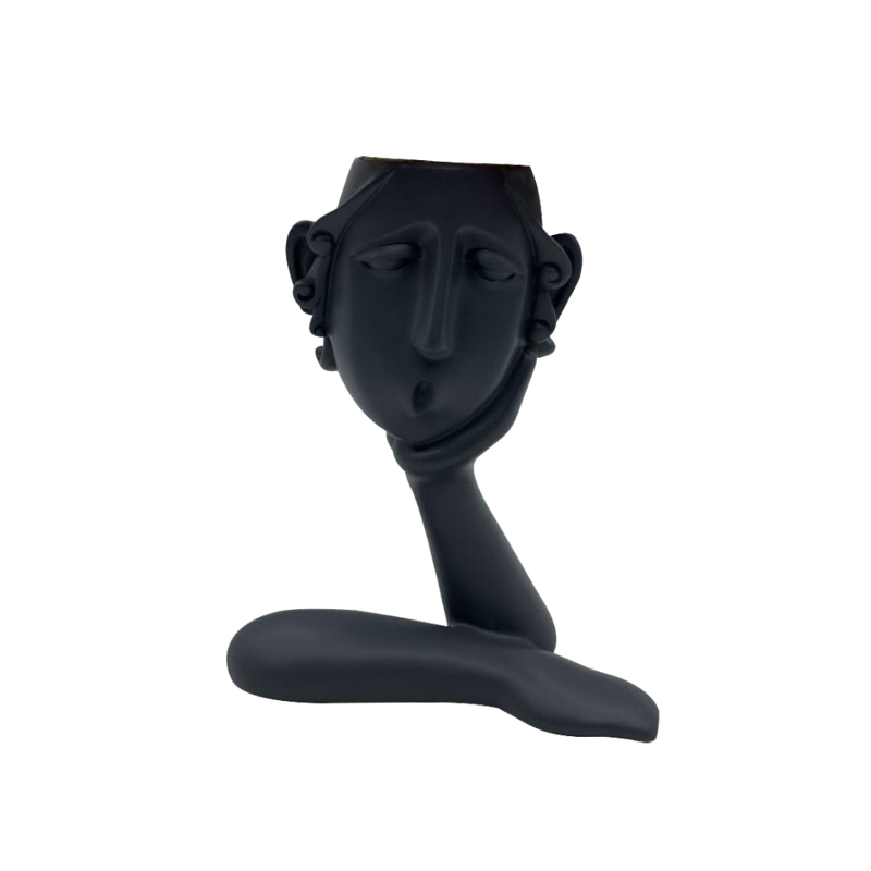 Liberta - Maison ROMANCE 3 Βάζο Φιγούρα Resin Μαύρο 15.8x7.8x19.8cm 021876