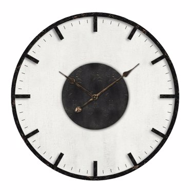 Liberta - Maison GENK Ρολόι Τοίχου MDF Λευκό/Μαύρο/Μπρονζέ Φ50x4.5cm 021964