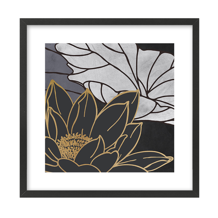 Liberta - Maison FIGERES Set ton 2 Pinakas apo Xarti kai MDF Poluxromo me Mavri Korniza 50x50x2cm 022045