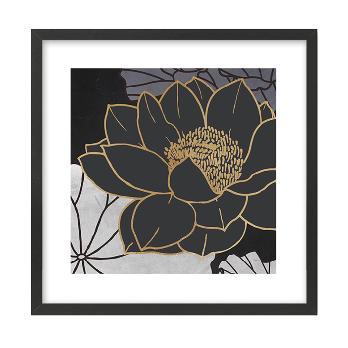 Liberta - Maison FIGERES Set ton 2 Pinakas apo Xarti kai MDF Poluxromo me Mavri Korniza 50x50x2cm 022045