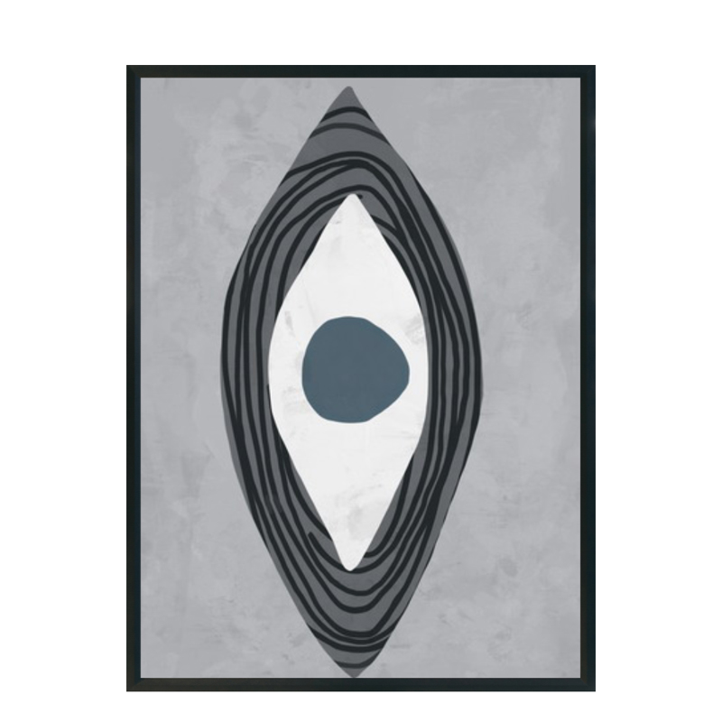 agiovlasitishome Διακοσμητικά τοίχου - ΣΗΜΑΝΤΙΚΟ: Σε περίπτωση διαφοράς τιμής από το κατάστημα ισχύει παντα και μόνο η τιμή του καταστήματος Liberta - Maison OEIL Πίνακας Καμβάς με Γκρι/Μαύρο Ξύλο