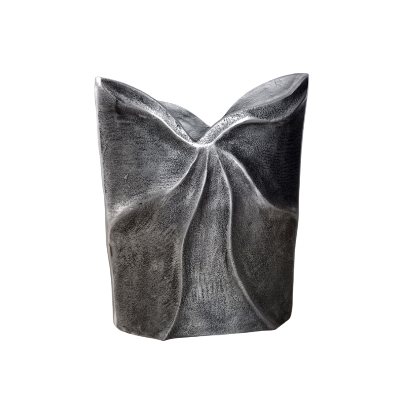 Liberta - Maison IWA 1 Βάζο Αλουμινίου Ασημί Αντικέ 23x8x30cm 022131