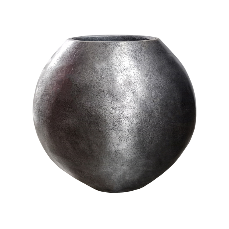 Liberta - Maison TEMICE Βάζο Αλουμινίου Ασημί Αντικέ 30x12x30cm 022148