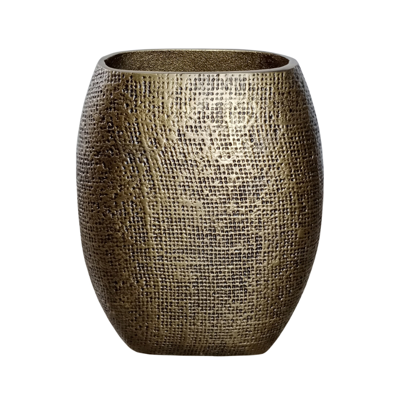 Liberta - Maison KALSU Βάζο Αλουμινίου Χρυσό Αντικέ 19x10x24cm 022155