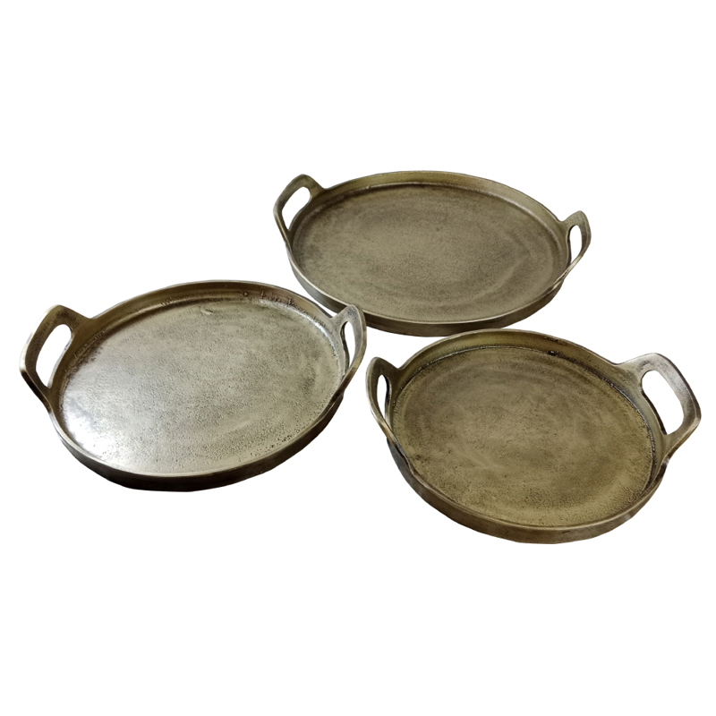 Liberta - Maison BATU Σετ των 3 Δίσκος Αλουμινίου Χρυσό