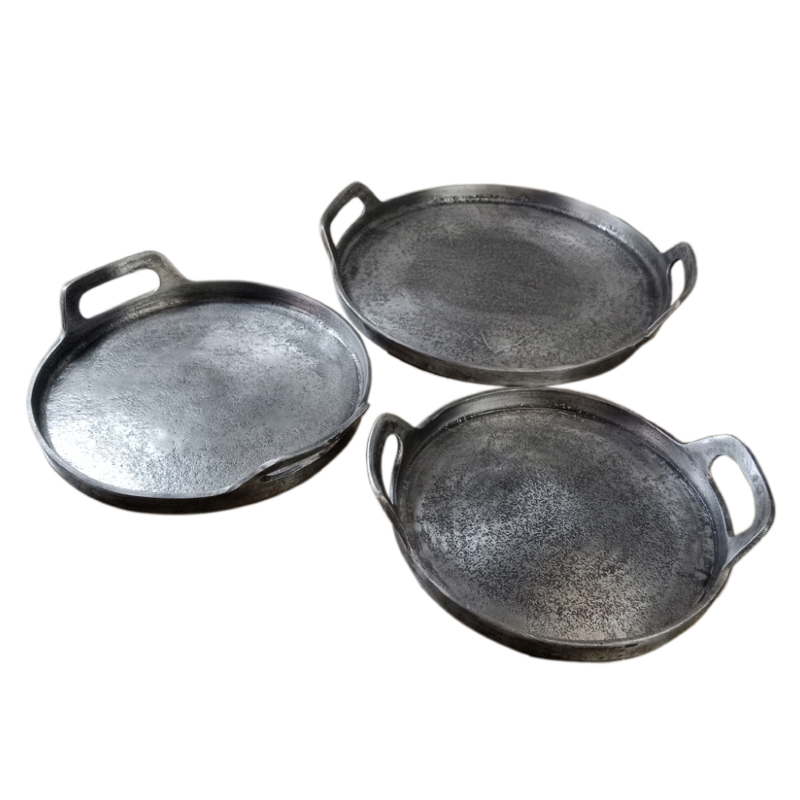 Liberta - Maison BATU Σετ των 3 Δίσκος Αλουμινίου Ασημί