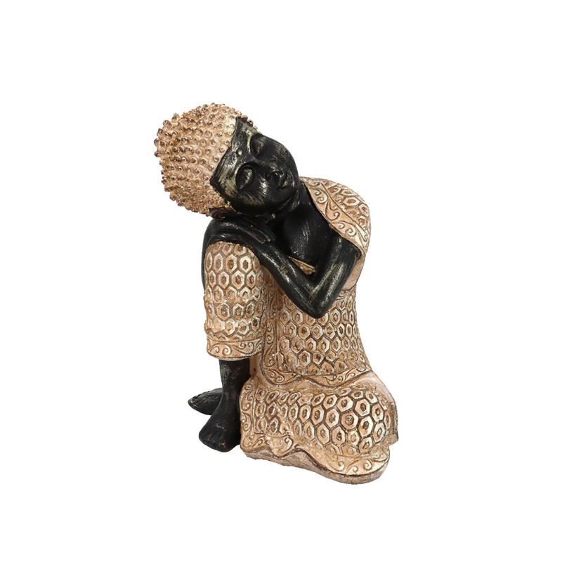 Liberta - Maison RESTING BUDDHA 2 DECO Βούδας Resin Φυσικός/Μαύρος 13.5x12x18.3cm 022295