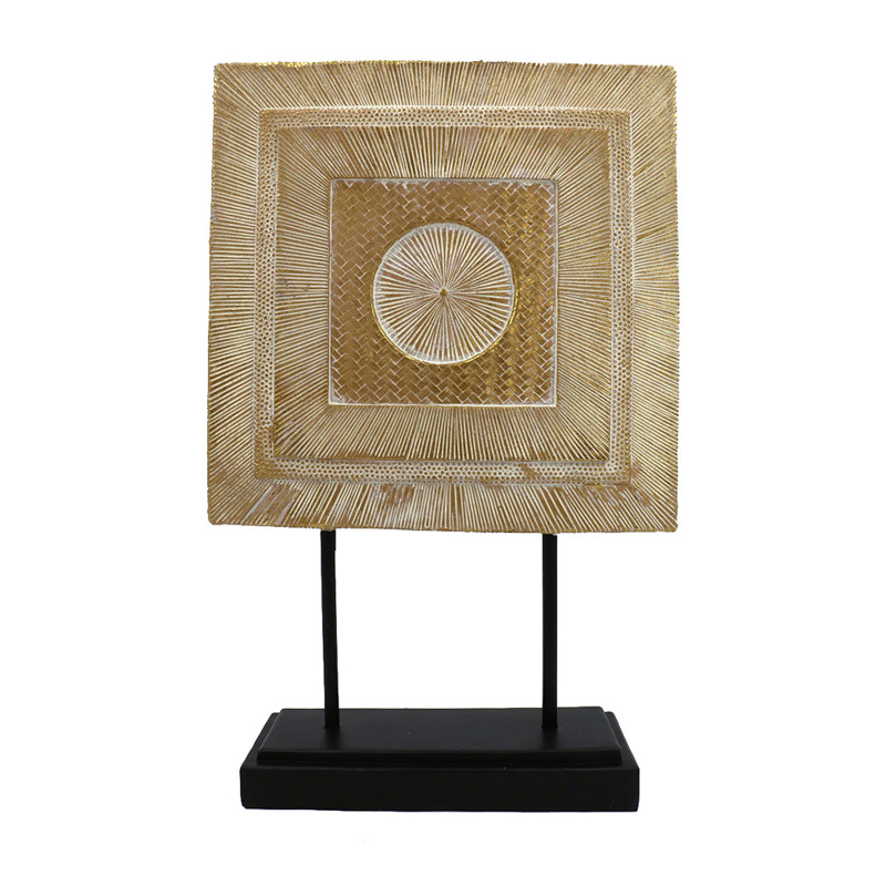 Liberta - Maison SQUARE DRUM DECO Totem Resin Φυσικό/Μαύρο 25.5x7.5x39.5cm 022296