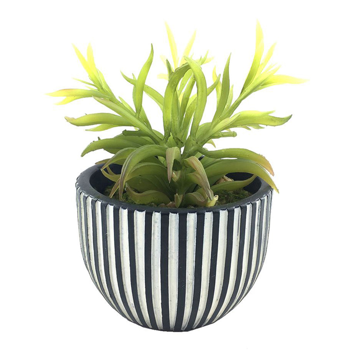 Liberta - Maison LAKHSMI 3 Texnito Futo se Kaspo Resin Mavro/Lefko/Prasino F12.5x18.5cm 022318