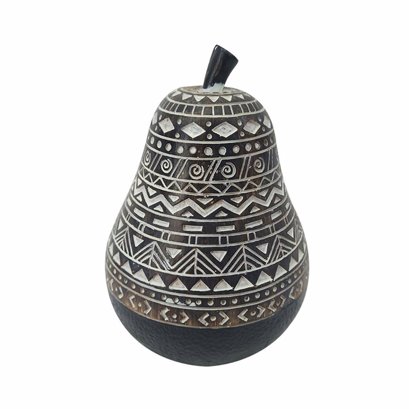 Liberta - Maison RABIA DECO Αχλάδι Resin Μαύρο/Καφέ/Λευκό Φ9.8x13.7cm 022740