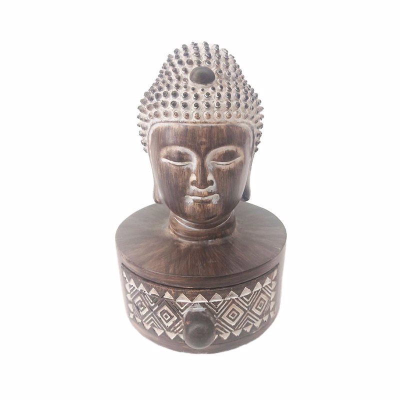 Liberta - Maison BADBA DECO Βούδας Resin Καφέ/Λευκός 10x11.3x14.5cm 022743