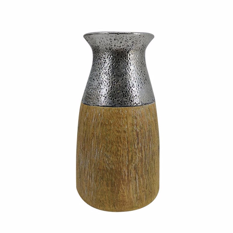 Liberta - Maison CHERN Βάζο Resin Φυσικό/Ασημί Φ8.2x14.