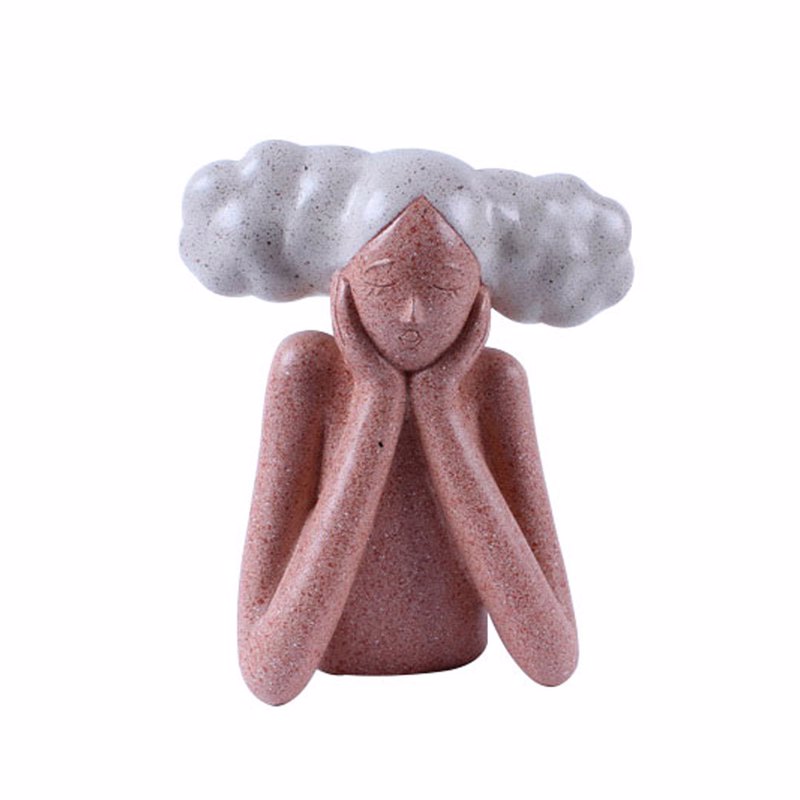 Liberta - Maison CHEVEU PINK 3 Διακοσμητική Φιγούρα Polyresin Terracotta/Γκρι 19x10x21cm 022780