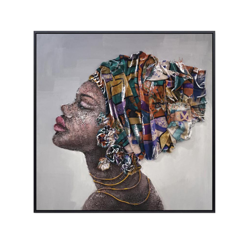 Liberta - Maison GEIMA Πίνακας Καμβάς Πολύχρωμος με Ξύλ