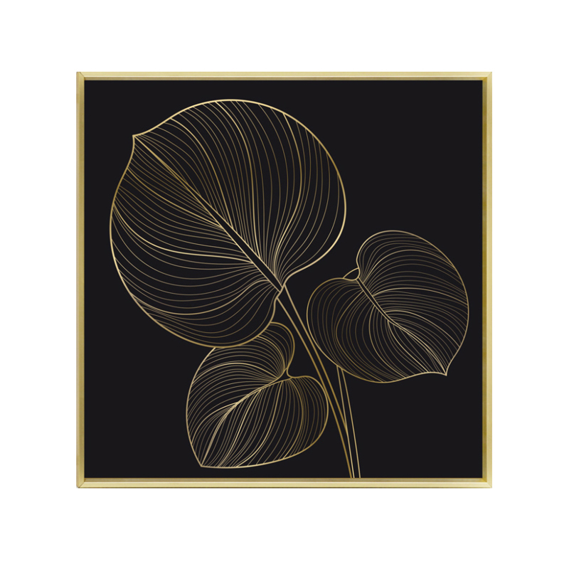 Liberta - Maison ARBARO 2 Πίνακας Καμβάς με Μαύρο/Χρυσό Ξύλο και Χρυσή Κορνίζα 51.5x51.5x3.5cm 022869