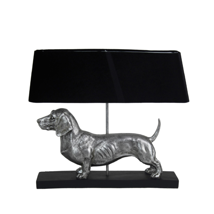 Liberta - Maison HUNDUR Epitrapezio Fotistiko Polyresin/ufasma Asimi/Mavro 60x14.5x51cm 023104