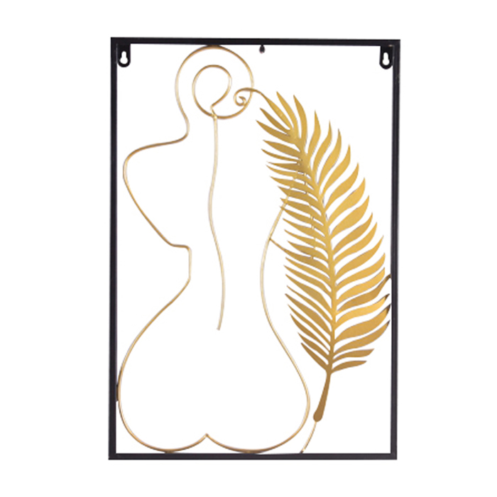 Liberta - Maison FEAT 1 DECO Diakosmitiko Toixou Metalliko Xruso/Mavro 38x2x55cm 023433