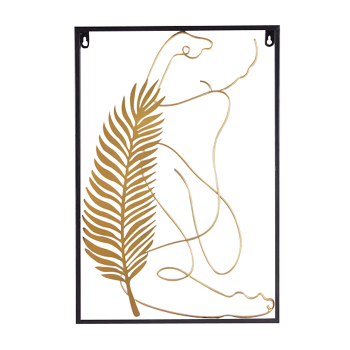 Liberta - Maison FEAT 2 DECO Diakosmitiko Toixou Metalliko Xruso/Mavro 38x2x55.8cm 023434