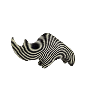 Liberta - Maison CHARLES Διακοσμητικό Ρινόκερος Polyresin Λευκό/Μαύρο 24x7x13cm 023481