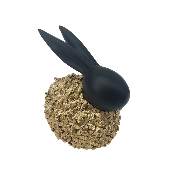 Liberta - Maison BLOOM RABBIT 2 DECO Lags Resin Xrusos/Mavros 11.5x9x13.5cm 023539