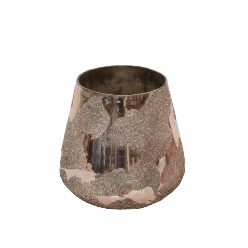 Liberta - Maison ALKE Βάση Ρεσώ Γυάλινη Χρυσή Φ15x15cm 