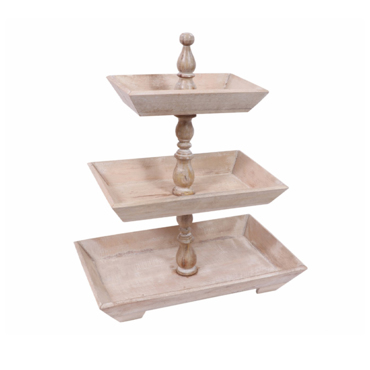 Liberta - Maison ORISHA Ορντεβιέρα 3 Επίπεδα 50x31x60cm Ξύλο Mango White Washed 023753