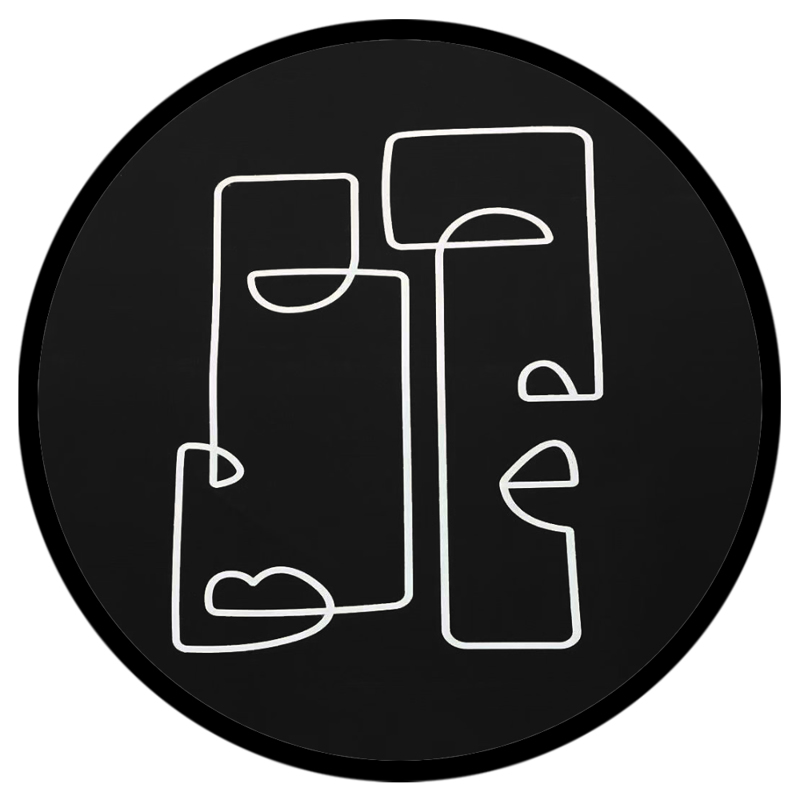 Liberta - Maison FACE Δίσκος από MDF Μαύρος/Λευκός Φ40x