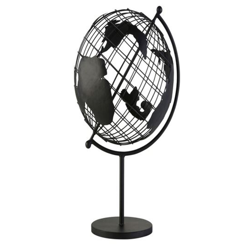 Liberta - Maison GLANCE Διακοσμητικό Υδρόγειος Μεταλλικό Μαύρο 18x18x30cm 024380