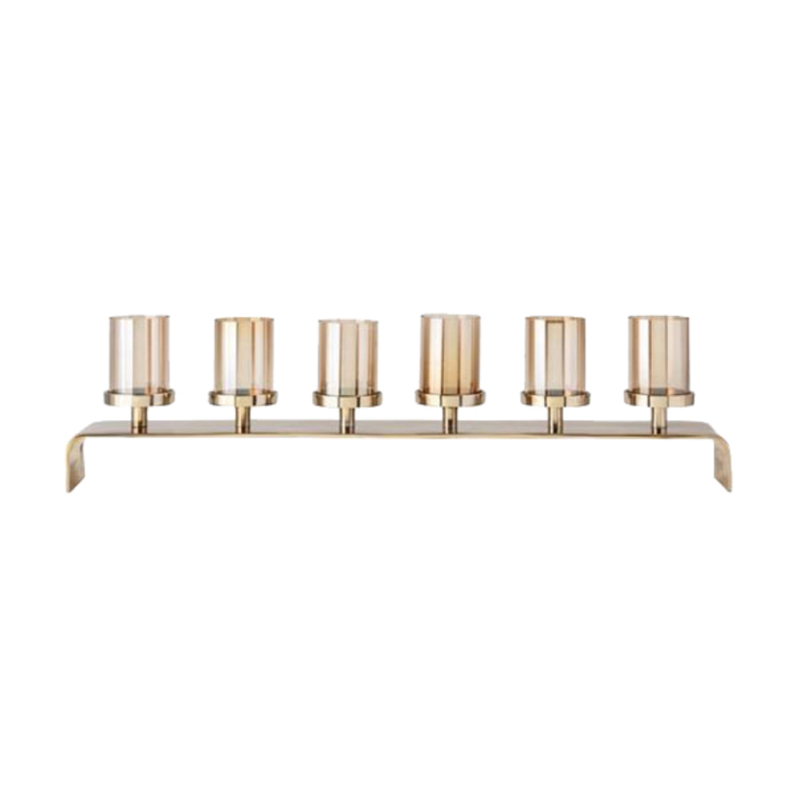 Liberta-Maison Erik Κηροπήγιο 60x18cm Μέταλλο Χρυσό Γυαλί 024392