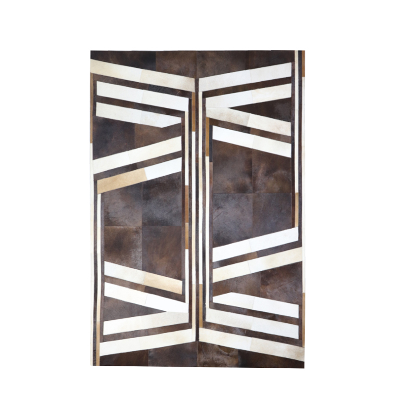 Liberta-Maison Character Χαλί Σαλονιού 160x240cm Δέρμα Μαύρο Καφέ Μάλλινο Μπεζ 024839