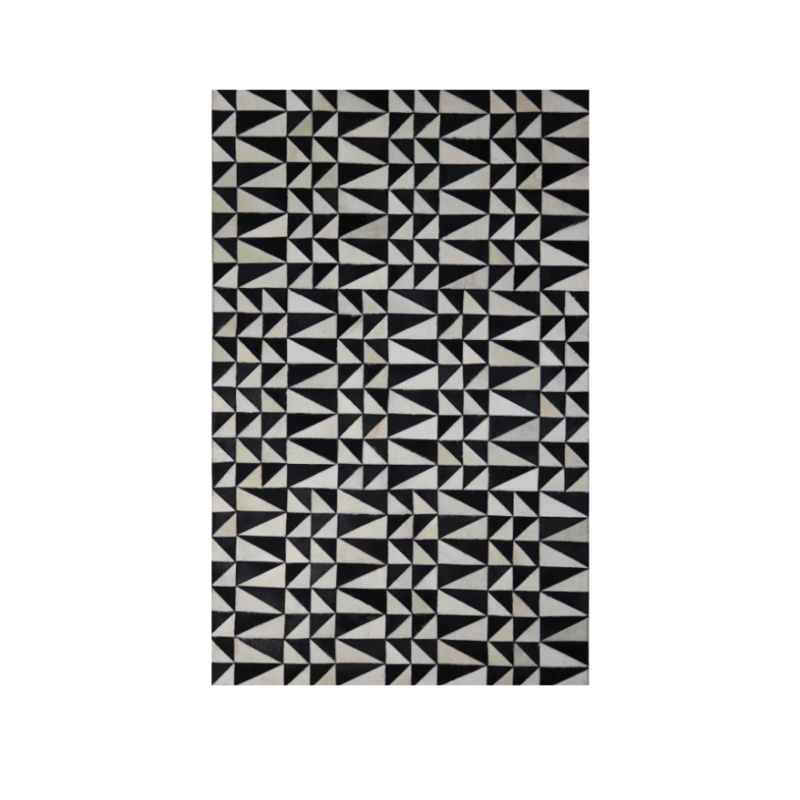 Liberta-Maison Black : White Χαλί Σαλονιού 120x200cm Δέρμα Μαύρο Λευκό Μάλλινο 024843