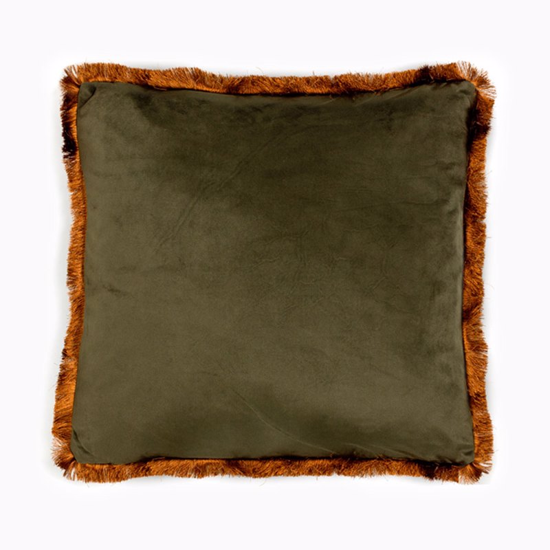 Liberta - Maison TERRICIO Διακοσμητικό Μαξιλάρι Βελούδινο Λαδί/Χρυσό 45x45cm 025260