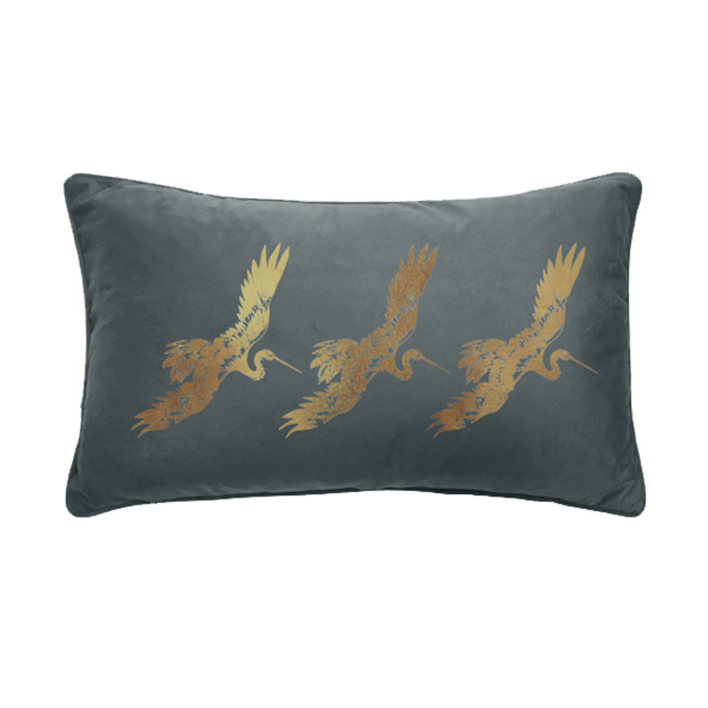 Liberta - Maison CREYR Διακοσμητικό Μαξιλάρι Βελούδο Γκρι/Χρυσό 50x30cm 025277