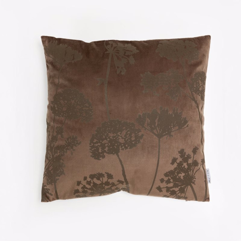 Liberta-Maison PEONY Διακοσμητικό Μαξιλάρι 45x45cm Βελούδο Καφέ 025337