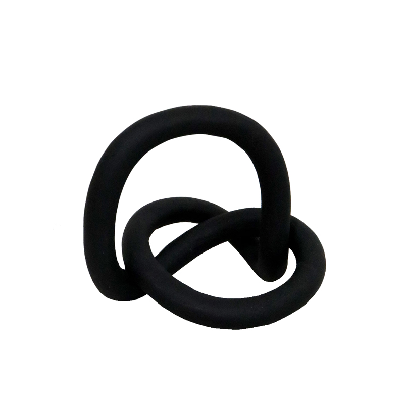 Liberta - Maison CERCHIO ROUND Διακοσμητικός Κόμπος Polyresin Μαύρος 15x12x10cm 025438