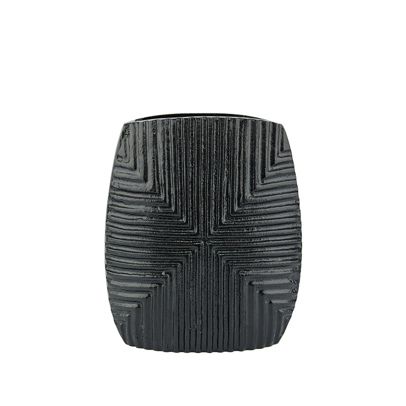 Liberta - Maison LINEAR Βάζο Αλουμινίου Μαύρο 21x8x24cm