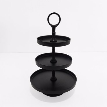 Liberta - Maison SERVIR Ορντεβιέρα 3 Επιπέδων Αλουμινίου Μαύρη Φ20x35cm 026007