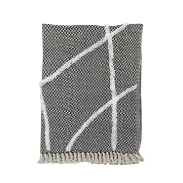 Liberta - Maison SAGA Ριχτάρι Διακοσμητικό 130x170cm Βαμβάκι Λευκό Μαύρο Polyester 026023