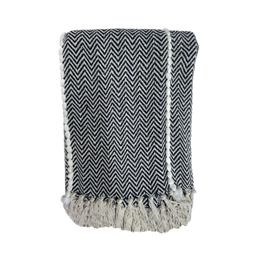 Liberta - Maison PIRA Ριχτάρι Διακοσμητικό 130x170cm Βαμβάκι Λευκό Μαύρο Polyester 026029