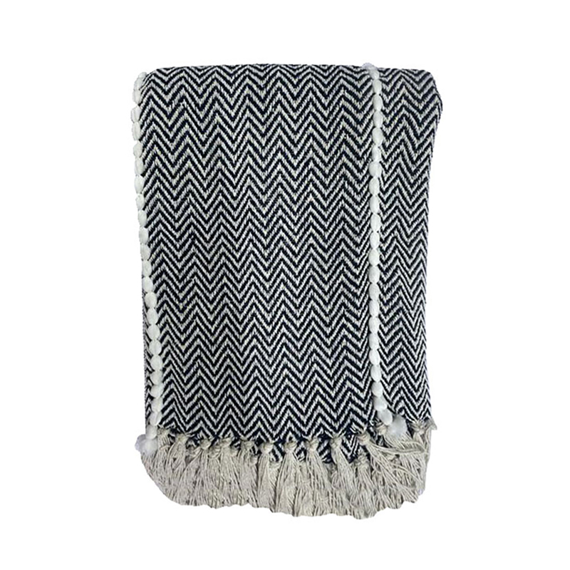 Liberta - Maison PIRA Ριχτάρι Διακοσμητικό 130x170cm Βαμβάκι Λευκό Μαύρο Polyester 026029