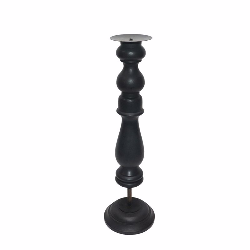 Liberta-Maison HIPPO Κηροπήγιο 13x13x41cm Ξύλο Μαύρο Μεταλλο 026504