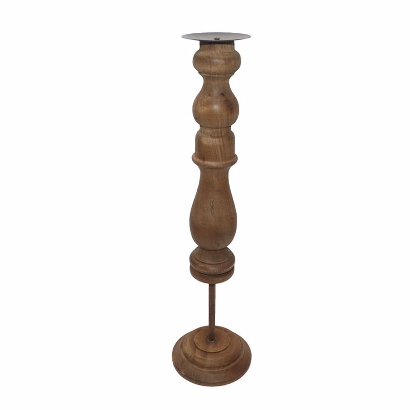 Liberta-Maison HIPPO Κηροπήγιο 13x13x46cm Ξύλο Φυσικό Μεταλλο 026505