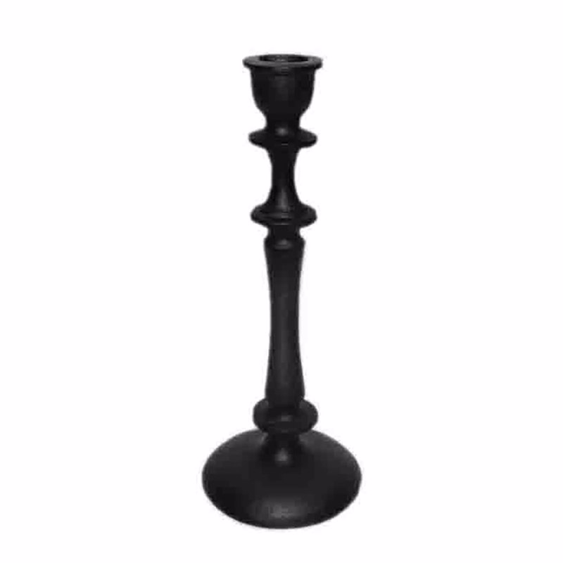 Liberta-Maison Tunn Κηροπήγιο 10x10x24cm Αλουμίνιο Μαύρο 026555