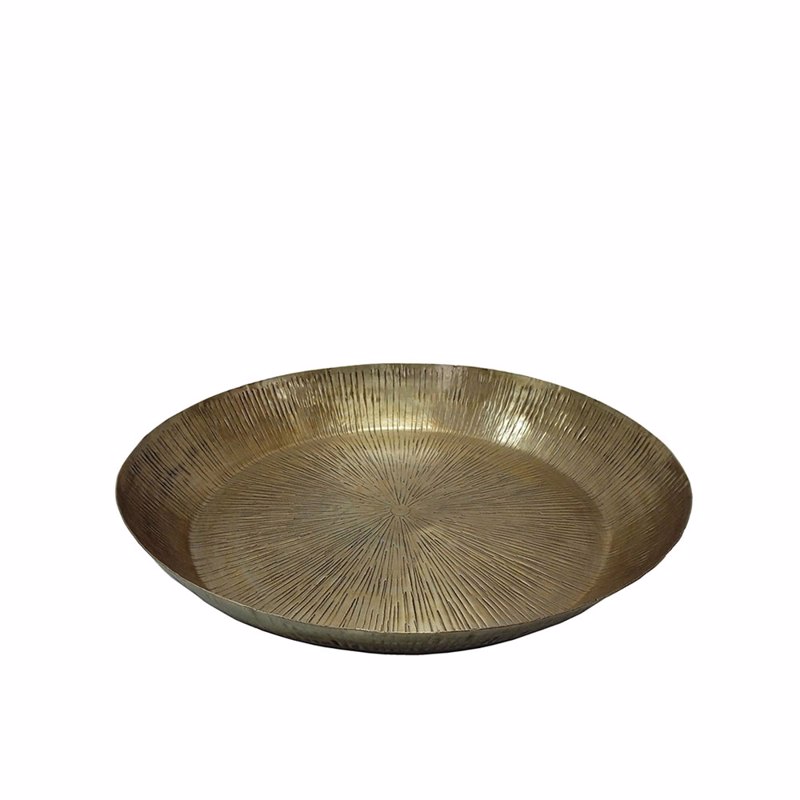 Liberta - Maison ERDUS Διακοσμητικός Δίσκος Αλουμινίου Χρυσός Φ41x6cm 027072