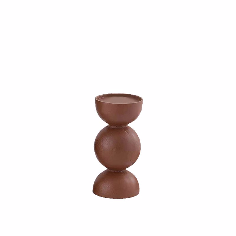 Liberta-Maison Formas Κηροπήγιο 8x8x16cm Αλουμίνιο Terracotta ROUGH 027128