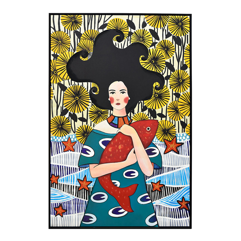 Liberta - Maison CONCERN Πίνακας Καμβάς Πολύχρωμος με Ξ